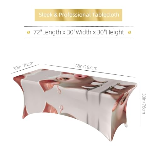 Housse de table rectangulaire élasthanne motif cochon EdWal pour créer des souvenirs