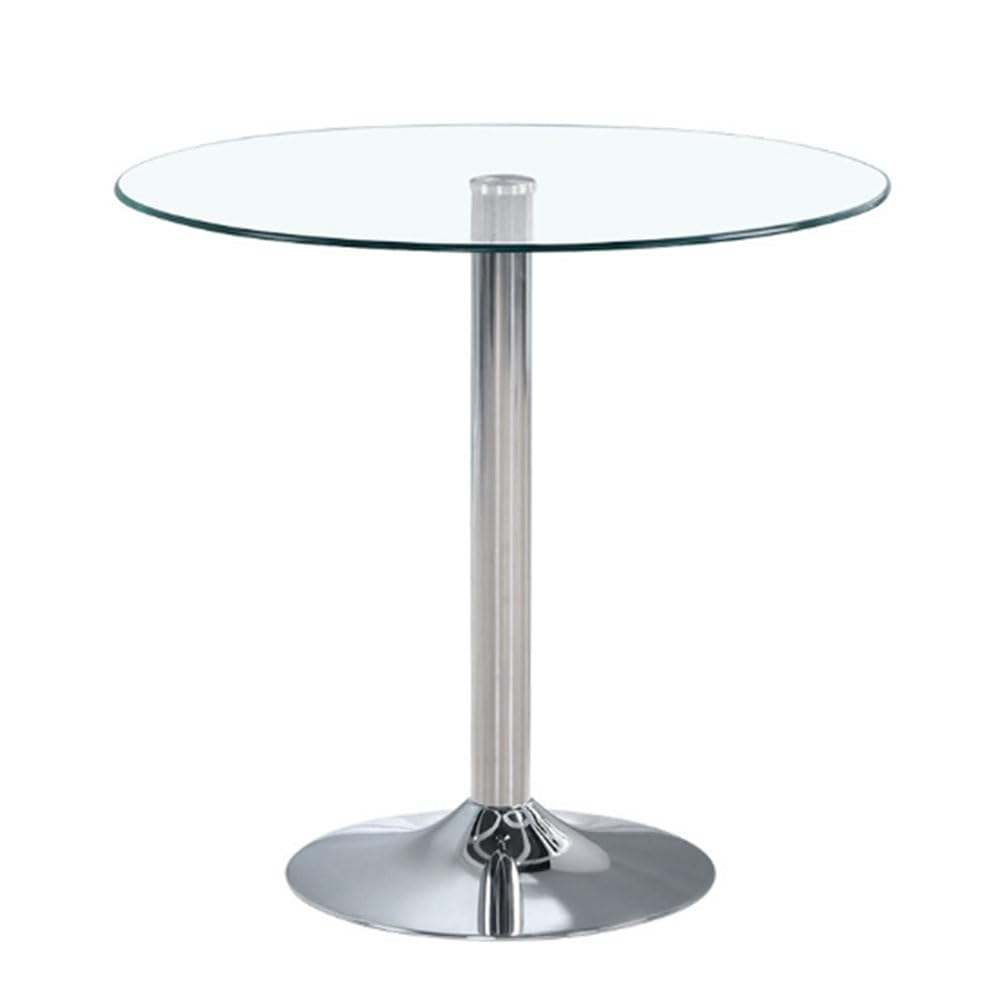 27 3 Round Glass Dining Table Modern Circular Sturdy Base and Perfect for 2-4 Seat Bistro Style for