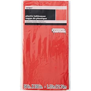 Unique Party 5094 – Red Plastic Tablecloth, 54in X 108 in