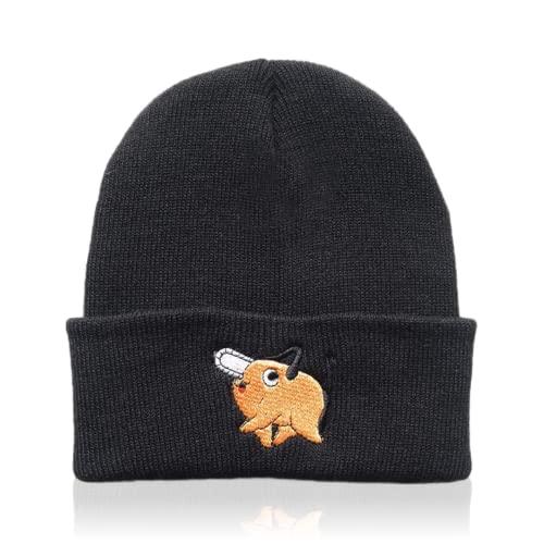 Anime Beanie Hat Winter Caps for Men and Womens Beanies Cuffed Knit Graphic Beanie Comfy and Soft Embroidered Anime Hat Blackpoch