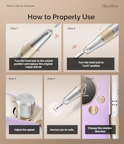 Image of MelodySusie Entry-Level Clip-On Rechargeable Nail Drill, SC320F 30000RPM E-File with Pastel & Colorful Design for Manicure Shaping & Gel Removal, Ideal for Training, Nail Art Practice & Home Use.