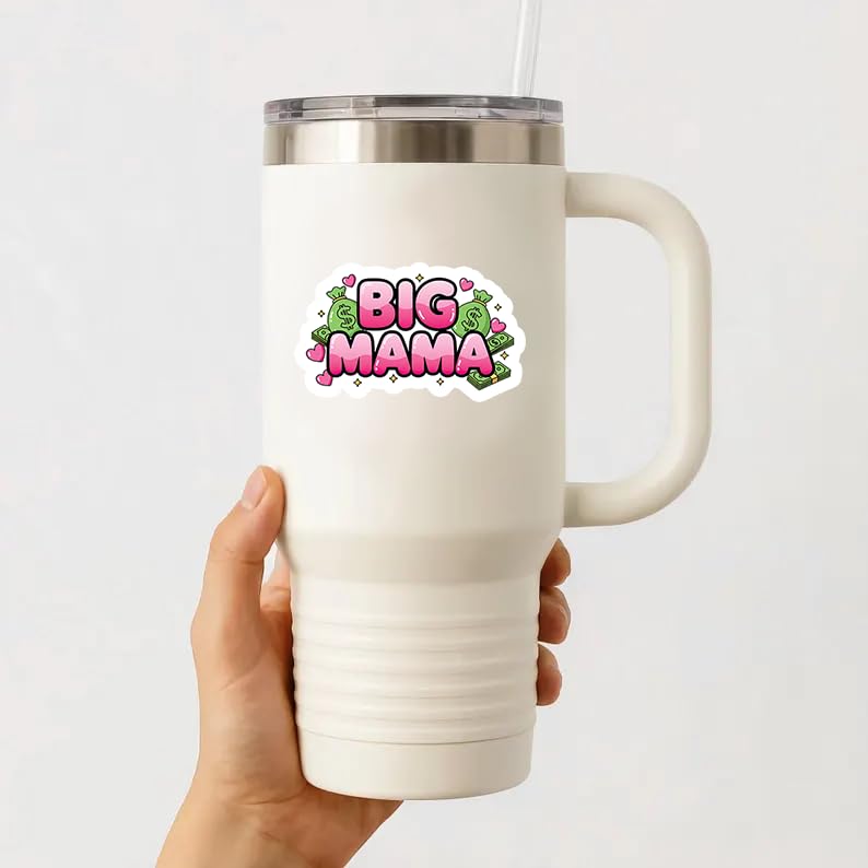 Calcomanías impermeables Big Mama de vinilo que no se despegan de tu botella 5