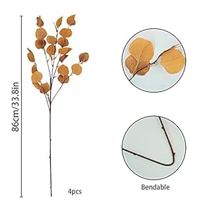 4Pcs Artificial Eucalyptus Leaves Stems 33.8‘’ Eucalyptus Branches Orange Fake Fall Flowers Decor Eucalyptus Plant for Home Fireplace Farmhouse Party Wedding Table Bathroom Autumn Décor 4Pcs Artificial Eucalyptus Leaves Stems 338 Eucalyptus Branches Orange Fake Fall Flowers Decor Eucalyptus Plant for Home Fireplace Farmhouse Party Wedding Table Bathroom Autumn Decor