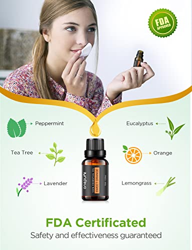 Innogear Essential Oil Diffuser With Oils, 150Ml Aromatherapy Diffuser With 6 Essential Oils Set, Aroma Cool Mist Humidifier Gift Set, Yellow Wood Grain #TOP6