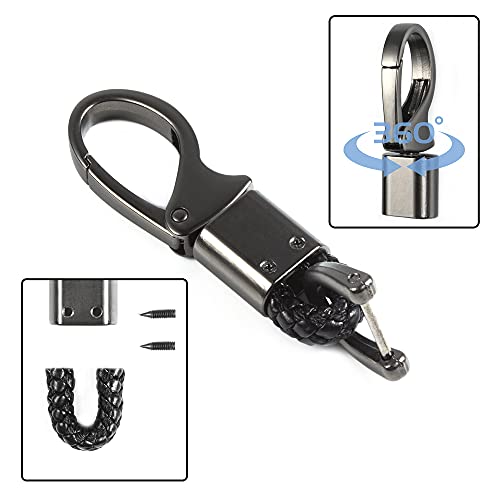 Image of Car Keychain Accessories Leather Holder Keyfob Sturdy Metal Carabiner Key Chains for Women and Men