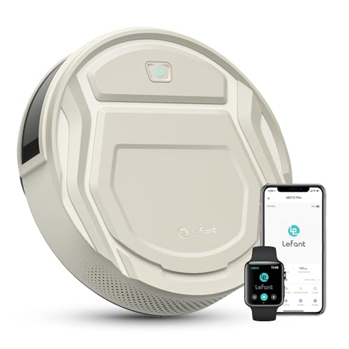 LEFANT M210P Staubsauger Roboter, Saugleistung 2200 Pa, Leise 55dB, Unterstützt WLAN-/Bluetooth-/Alexa-/App-Verbindung, Akkulaufzeit von 120 Minuten, ideal für Tierhaare und Hartböden. M210P