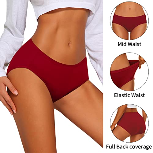 Image of Eiggam Women's Cotton Bikini Panties,High-Cut Full Coverage Stretch Cool Underwear for Women
