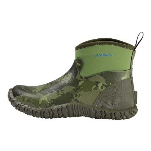 Image of Men's Waterproof 5.3-inch Ankle High Garden Shoes Rain Boots Slip-On Footwear for Gardening Farming Lawn Care Yard Work