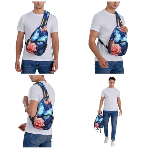 Bolso Sling Unisex Negro con Diseño de Mariposas miniatura 6