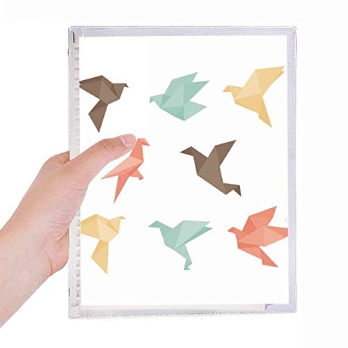 Carnet de notes en spirale rechargeable A5 à motifs origami colorés