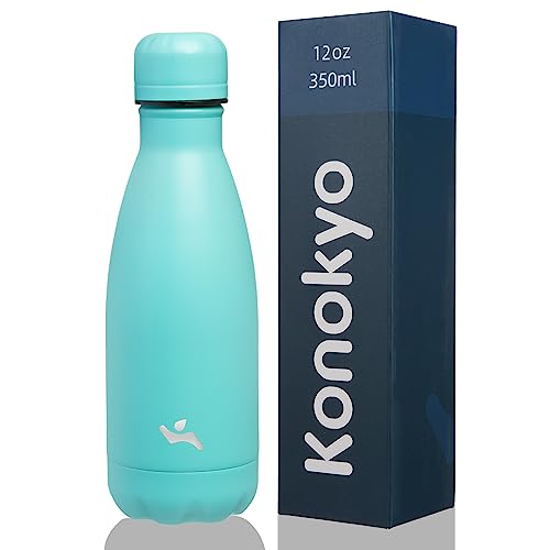 Image of Konokyo Insulated Water Bottles,12 oz Double Wall Stainless Steel Vacumm Metal Flask for Sports Travel,Turquoise