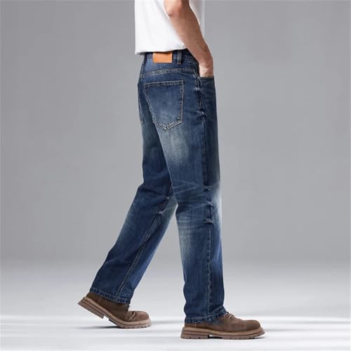 Men's Vintage Jeans Straight Wide Leg Washed Denim Pants Trousers3