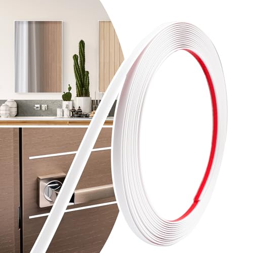 Comparison: Best Backsplash For White Cabinets 8 JSIWOTH 0.25in × 20Ft Peel and Stick Wall Molding Trim - Flexible Self Adhesive Molding Trim for Walls, Edges, Borders, Window Frames, Backsplash Tiles - White (Paintable) Waterproof Trim