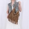 EVEOUT Damen Umhängetasche mit Quaste Synthetisches Wildleder in Übergröße Slouchy Western Style Crossbody Boho Fransen Hobo Tasche #1