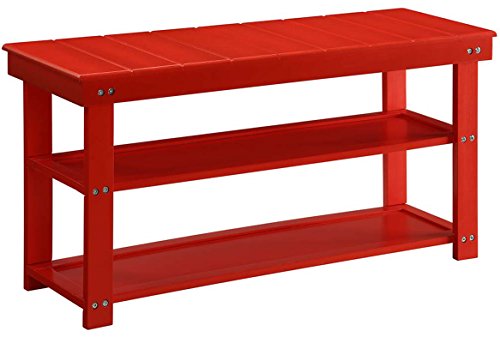 Convenience Concepts Oxford Utility Mudroom Bench, Red #TOP18