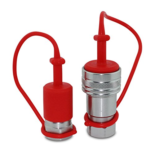 Summit Hydraulics 1/2" Ag ISO 5675 Hydraulic Quick Connect Tractor Couplers, Poppet Pioneer Style w/Dust Caps, 2 Sets