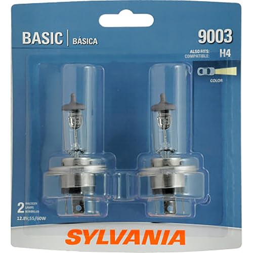 SYLVANIA - 9003 Basic - Halogen Bulb for Headlight, Fog, and Daytime Running Lights (Contains 2 Bulb)
