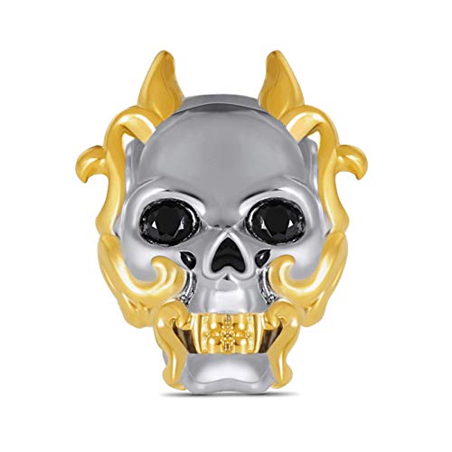 Image of GNOCE Skull Pendant Charm Silver Dangle Charms Bead fit Bracelet /Necklace Jewelry Gift for Women Men