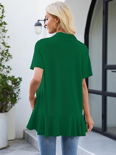 Image of Heymoments Women's Lightweight Open Front Knit Cardigans Short Sleeve Casual Soft Drape Summer Cardigan S-2XL
