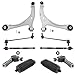 TRQ Front Steering & Suspension Kit Control Arm with Ball Joint Steering Rack & Pinion Bellow Sway Bar Stabilizer Link Tie Rod Compatible with 2014-2017 Honda Odyssey