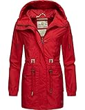 Navahoo Damen Outdoor-Jacke Parka Kurzmantel mit Kapuze aus recycelten Materialien Neophee Apple Red Gr. XXL