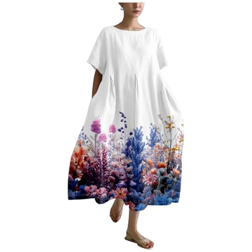 Floral Maxi Dresses for Women Plus Size Cotton Breathable Boho