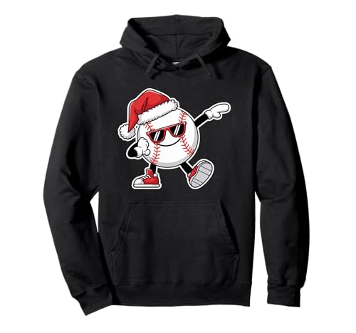 Pelota de béisbol Sombrero de Papá Noel Dabbing Jugadores de Navidad Sudadera con Capucha