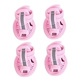 MERRYHAPY 4個犬用メッシュサンダル ペット用通気性シューズ 防滑ソール 夏用ペット用品 洗えるデザイン 熱い路面保護 対応