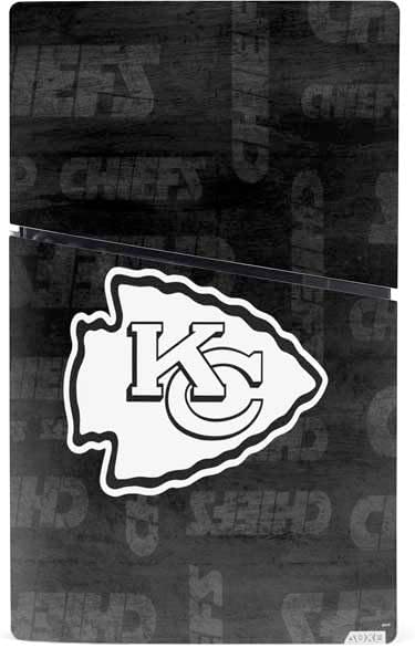 Skinit Decal Gaming Skin Compatible with PS5 Slim Digital Edition Bundle - Officially Licensed NFL Kansas City Chiefs Black & White Design
