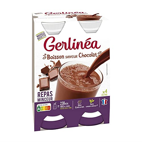 GERLINÉA - Repas À Boire Chocolat 4X236Ml - Lot De 2