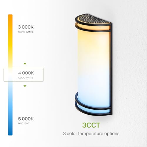 Image of ASD Indoor LED Wall Sconce Lights - 14 Inch 20W Black Modern LED Wall Sconces Hardwired - ETL Dimmable 3000K 4000K 5000K Adjustable Sconce Light Fixture for Bedroom, Hallway, 2 Pack