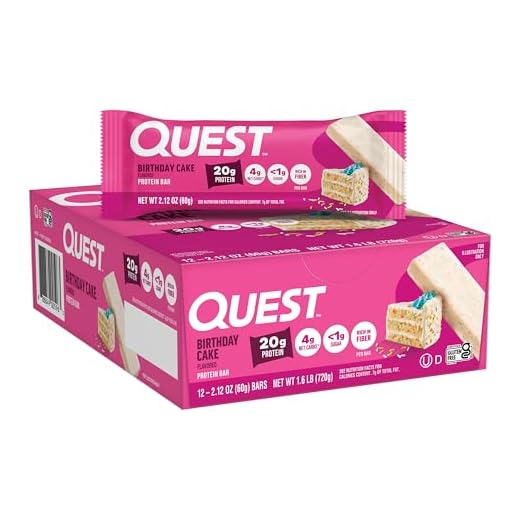 Quest Nutrition Birthday Cake Protein Bars, High Protein, Low Carb, Gluten Free, Keto Friendly, 12 Count