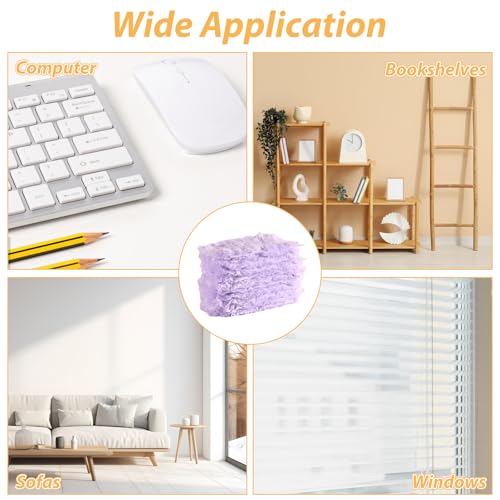 Image of JMIATRY 50 PCS 360 Degree Disposable Duster Refills for Swiffer Heavy Duty Dusters Pads Multi-Surface Duster Refill with Handle for Swiffer Duster Heavy Duty for Cleaning, Office (Purple)