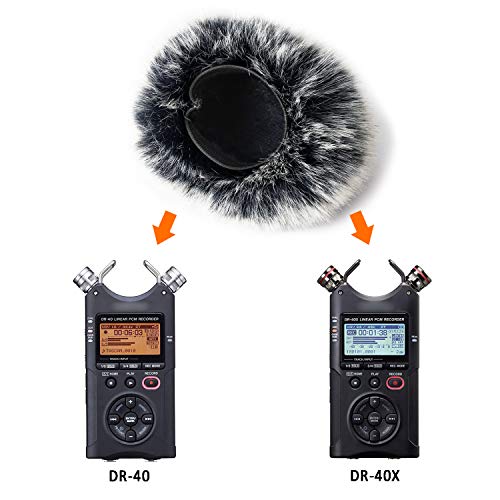 SUNMON Mikrofon-Windschutz für Tascam DR-40X DR40X Mikrofon-Recorder, pelzige Tascam-Windschutzscheibenabdeckung