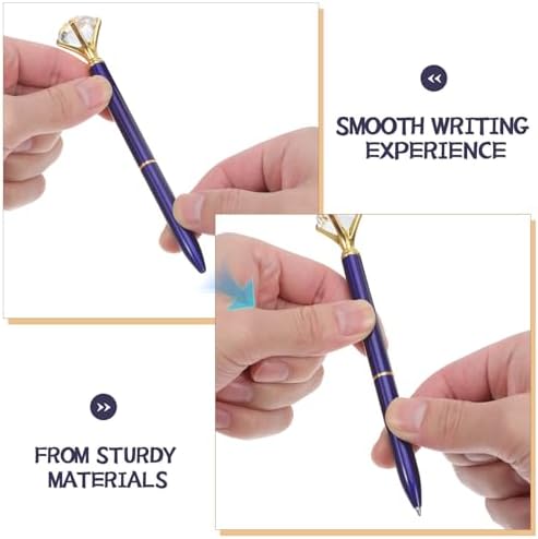 Mikikit 12 Adet Metal Tükenmez Kalem Seti Siyah Mürekkep Kristal Tasarım Kadınlar İçin Düğün Hediyesi Ofis Okul Yazı Malzemeleri - Görsel 3