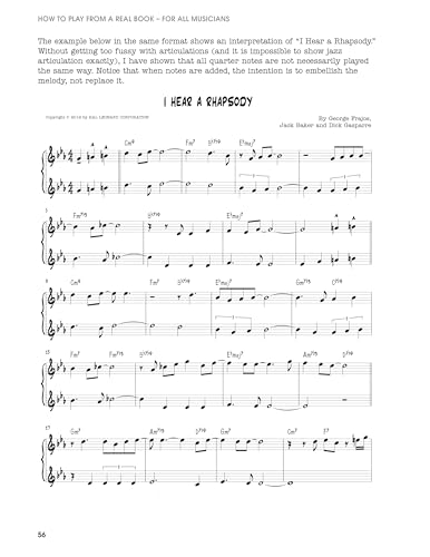 How to Play from a Real Book guide partitions jazz improvisation autres variations