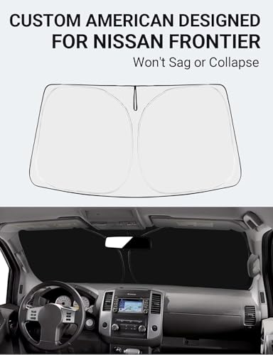 Image of Proadsy 2026 Upgrade Front Windshield Sun Shade Foldable Sunshade Protector Custom Fit 2005-2021 Nissan Frontier, 2Dr 4Dr KingCab CrewCab Pickup Accessories