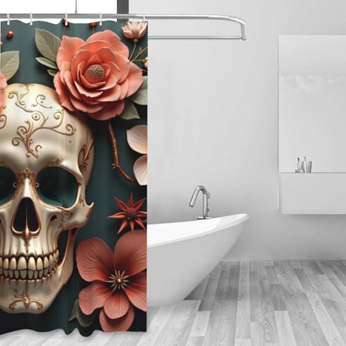 Rideau de douche lavable en machine tissu résistant rose