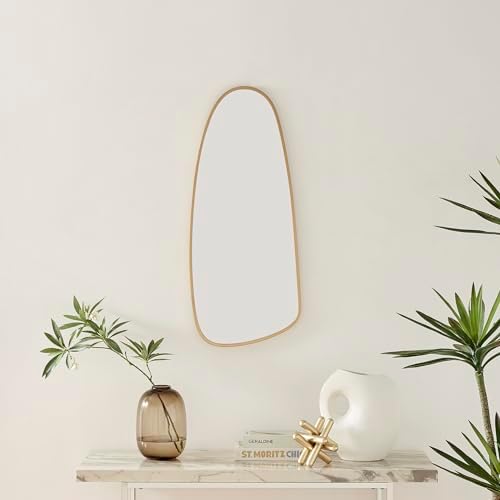 Furniturebox UK Wall Mirror Elodie Gold Metal Frame Pebble Mirror