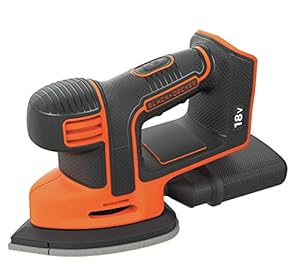 Black+Decker Akku-Dreieckschleifer Mouse (18V, mit Fingerschleif-Aufsatz, sehr kompakt - ideal für schwer zugängliche Stellen, ohne Akku und Ladegerät) BDCDS18N