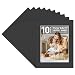 Golden State Art, Acid Free, Pack of 10 Black Pre-cut 11x14 Picture Mat for 8.5x11 Photo with White Core High Premier Bevel Cut Mattes