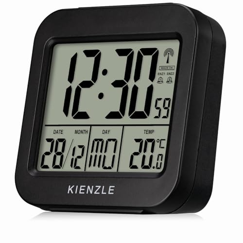 Kienzle Reise Funkwecker mit Innentemperatur und Zwei Weckzeiten