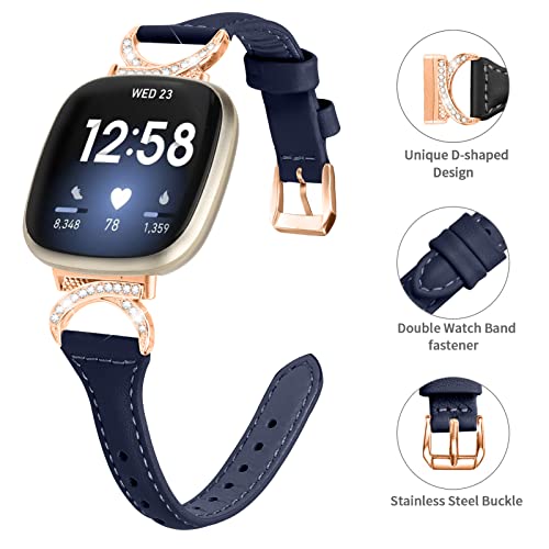 Gimuk Leather Strap Compatible with Fitbit Versa 4/Sense 2 - Image 4