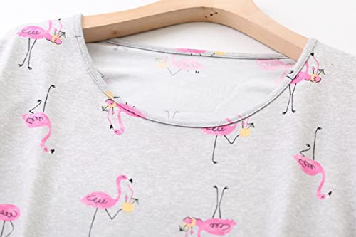 Image of Women Plus Size Pajama Sets Summer Cotton Sleepwear Tops with Capri Pants Pj Sets Fun Prints Pajama Sets