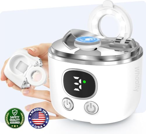 Automatic Electric Nail Clipper with LED Light Quiet 2-Speed Nail Trimmer and File for Family Use