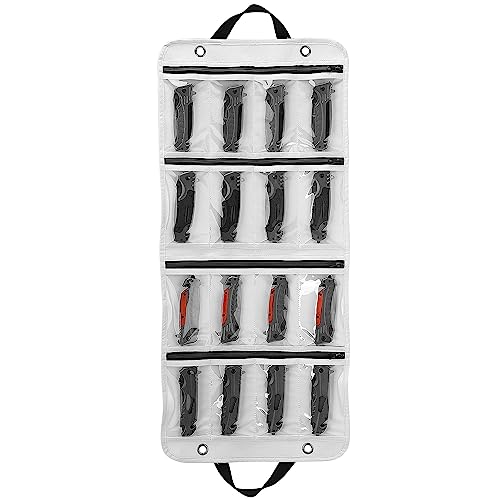 SWISSELITE Knife Display Bag, Felt Knife Display Case, Foldable Knife Storage Holder, Knife Carrying Organizer with 16 Slots