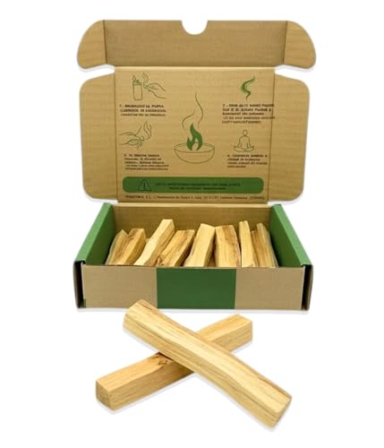 SALVIA | Incenso naturale Palo Santo 50g | appro 5-7 Uni | Bastoncini di incenso | specie di albero che brucia bene | Autentico dal Perù | Legno sacro | Legno puro per la purificazione energetica