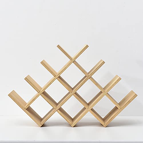 Kirigen Wooden 13-Bottle Wine Rack - Nature Wood 4-Tier Wine Display Rack/Free Standing And Countertop Wine Storage Shelf - Bottle Holder/Cabinet Glass Rack Xhjj4-Na #TOP7