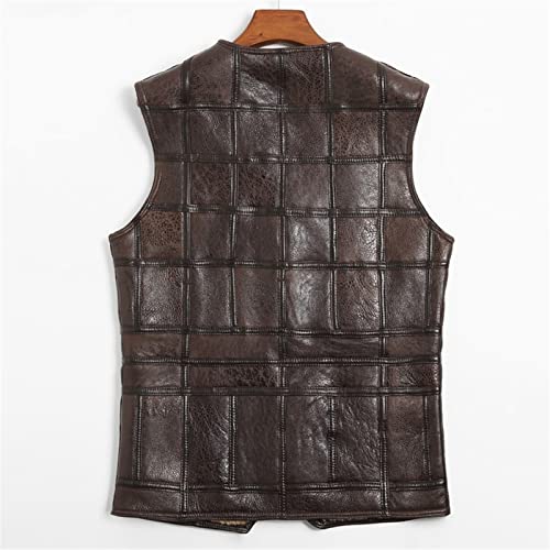 Gilet en cuir de mouton pour homme doublure polaire chaude