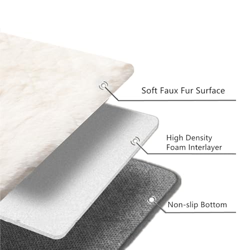 SHENGOCASE 2-Pack 10"x 15.7" Faux Rabbit Fur Cat Dog Bed Cushion Pad Mat, Cat Tree Tower Replacement Cushion for Window Perch Carrier House Cage Crate Kennel by SHENGOCASE - Used condition - Image 3